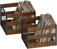 Record Storage Crate 2 Pack Vinyl Record Storage Crates Classic Record