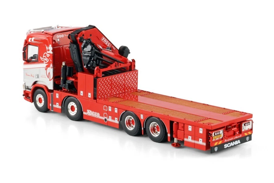 WSI MODELS 01-4444 1/50 SCANIA R CR20N 8x4 Flatbed TRUCK w/ FASSI 1100 + Jib - Image 3 of 4