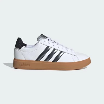 Adidas Grand Court 2.0 White/Black Gum Sole JH8683 Women s Size 6