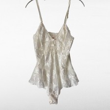Vtg Victoria  s Secret Gold Label Ivory Lace Sheer Bodysuit Teddy Lingerie Size M