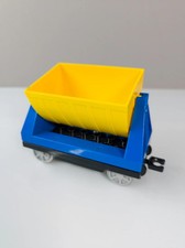 LEGO DUPLO Güterwagen Kipplore blau gelb Eisenbahn Waggon Train Wagen