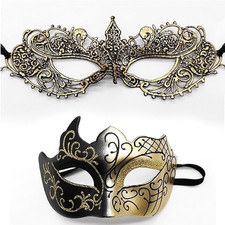 Maschere Veneziane Uomo Donna 2 Pezzi Maschera Veneziana Pizzo Nera Maschere Sex
