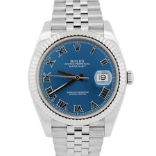 Rolex DateJust 41 AZZURRO BLU ROMANO 18K acciaio inox GIUBILEO 41mm 126334
