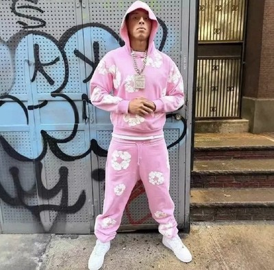 Pink Denim Tears Pink Pants & Hoodie Set