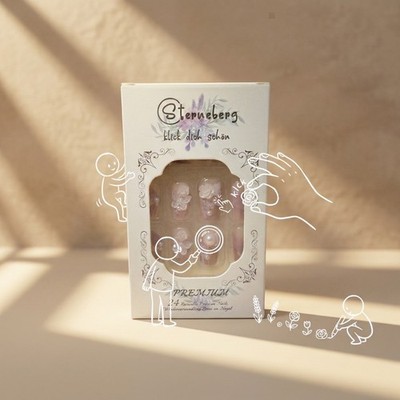 3D Press on Nails Kunstnägel Strass Schleife Y2K Falsche Nägel mit Klebepads