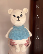 Handmade Crochet Teddy Bear Plush Amigurumi Stuffed Animal Toy Cute Baby Gift