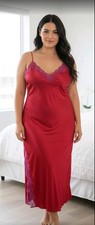  INC International Concepts XXL Lace-Trim Long Satin Lingerie Nightgown Nwt $64