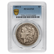 1893S Morgan Silver Dollar $1 PCGS F 15