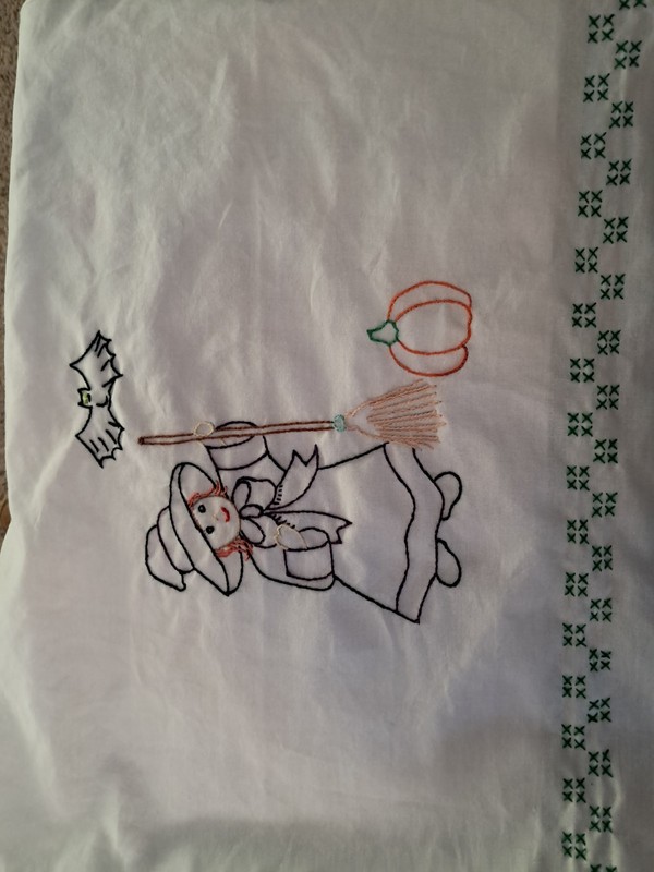 Finished Embroidery Hand Towel 17x28 Handmade White