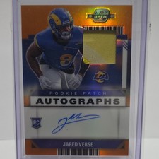 2024 Panini Contenders Optic Prizm Jared Verse RPA-JVE Rams RC Patch Auto 1/25