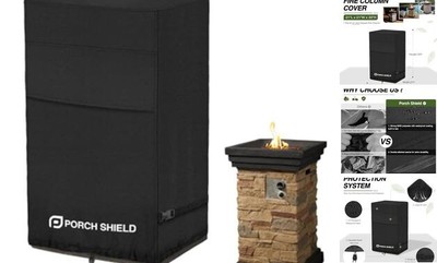  Fade Resistant Square Patio Fire Column 21x21x33 inch Black - Square Column