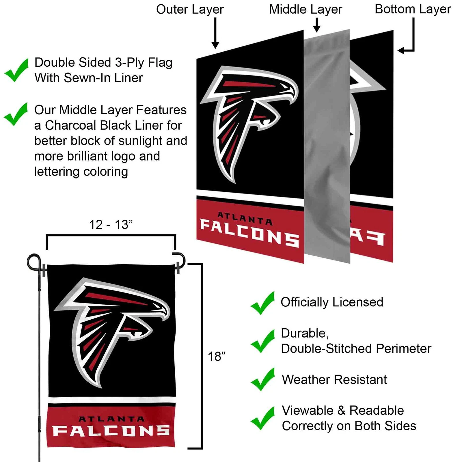 Atlanta Falcons Garden Flag and Yard Banner