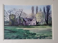 Patric Bown.  The Round House, Lechlade. Unmounted Watercolour