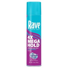 Rave 4X Mega Long-Lasting Firm Hold Scented Hair Spray for Heat Protection, Volu