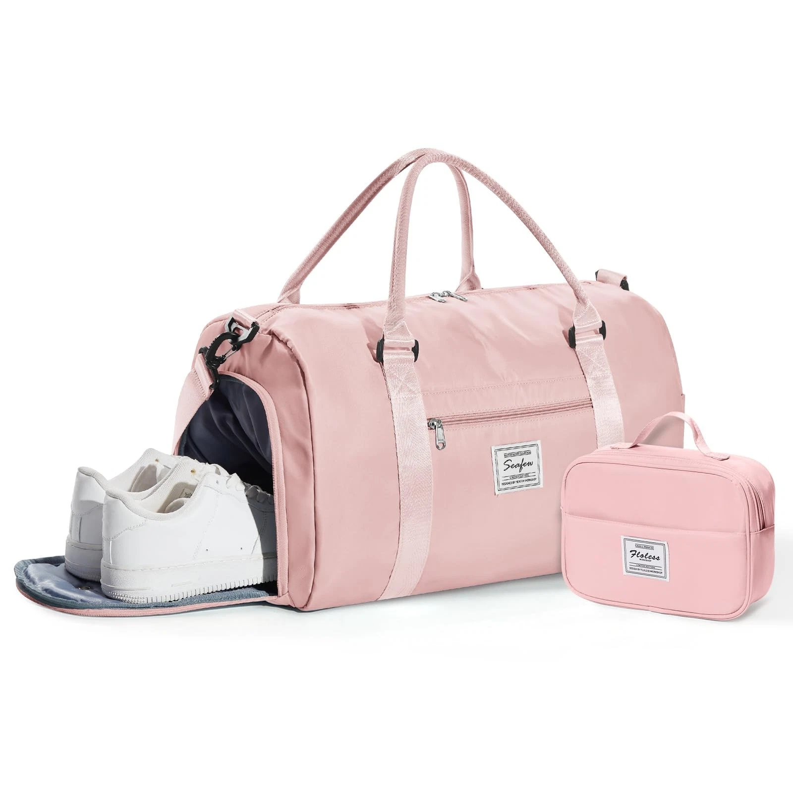Gym Bag Womens Mens with Shoes Compartment and Wet Pocket Travel Duffel Bag f...