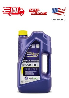 Royal Purple High Performance Motor Oil 5W-30, Premium Synthetic Motor Oil, 5 Qu