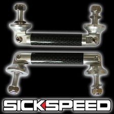 POLISHED REAL CARBON FIBER SPLITTER STRUT BAR BRACE SUPPORT KIT FOR BUMPER LIP J