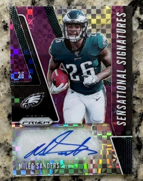2019 Panini Prizm Sensational Signatures Pink Miles Sanders RC Auto #28/49