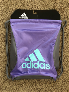 purple adidas drawstring bag