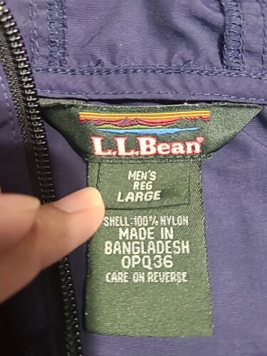 Vintage LL Bean 1/4 Zip Windbreaker Jacke Blau Herren Größe L - Bild 3 von 8
