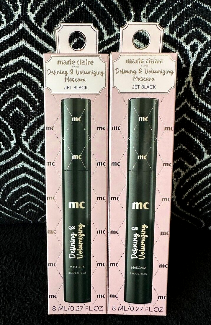 🌺2pk MARIE CLAIRE DEFINING VOLUMIZING 3X LASHES JET BLACK MASCARA