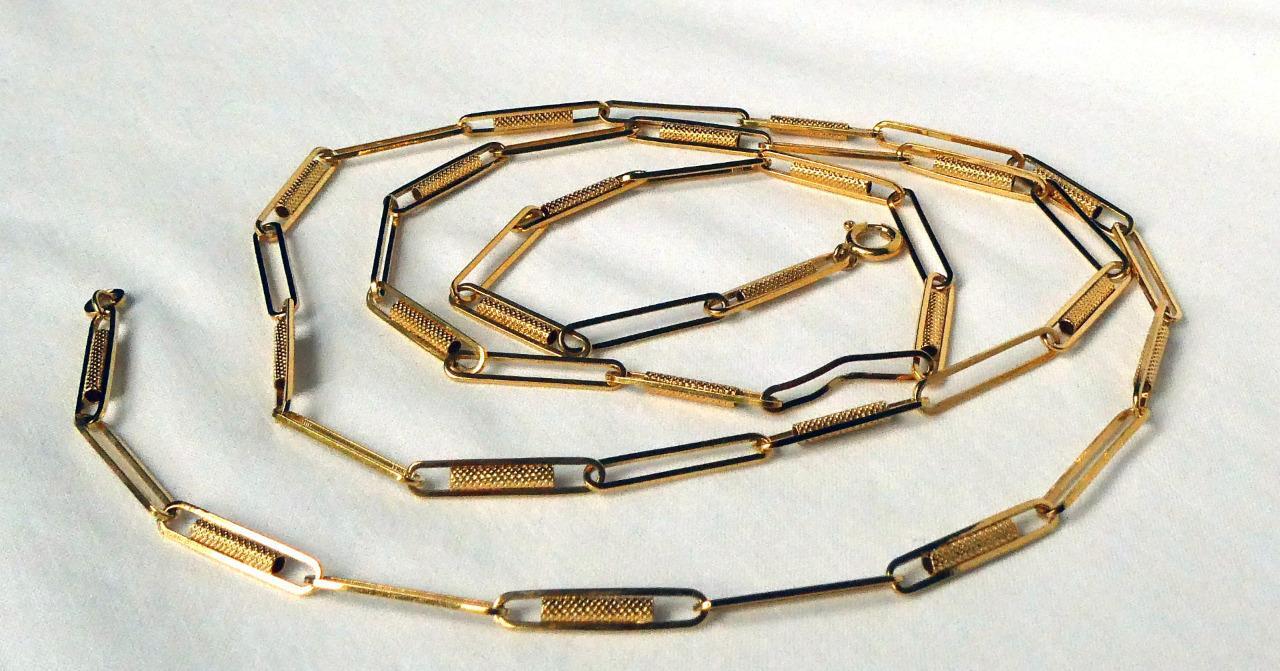 Vintage 18k Gold UnoAerre Italy Fancy Paperclip B… - image 4