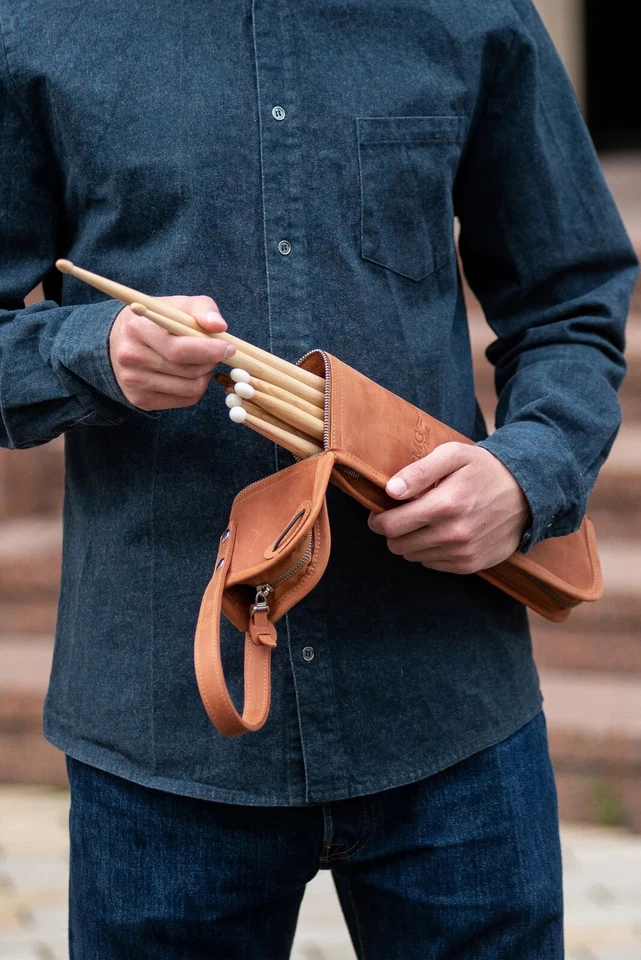 Bolso de baqueta de MG cuero regalo de trabajo para baterista cuero genuino Foto 2 de 4