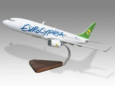 Boeing 737-800 Eurocypria Airlines Desk Wood Airplane Model Small Scale 1/130