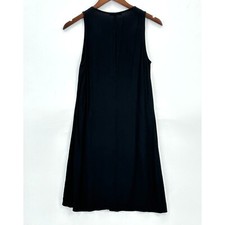 Madewell Womens Heather Button-Front Tank Dress Sleeveless Black XXS