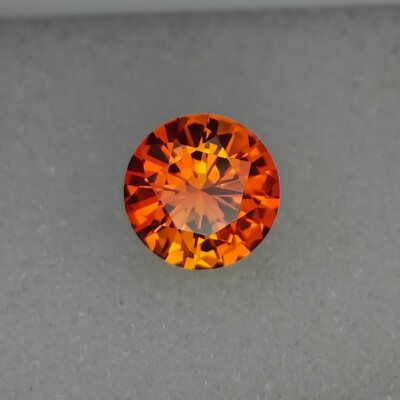 Precision Cut, 8MM Lab Orange Sapphire, Diamond cut Orange Sapphire