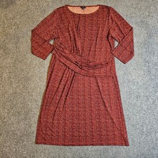 Talbots Dress Women XL Orange Stretchy Slinky No Iron Ruched Casual Career