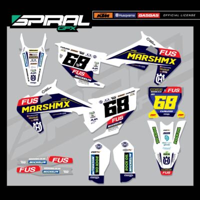 Custom MX Grafik Kit Husqvarna TC FC 125 250 350 450 FUS MarshMX 2020 2021