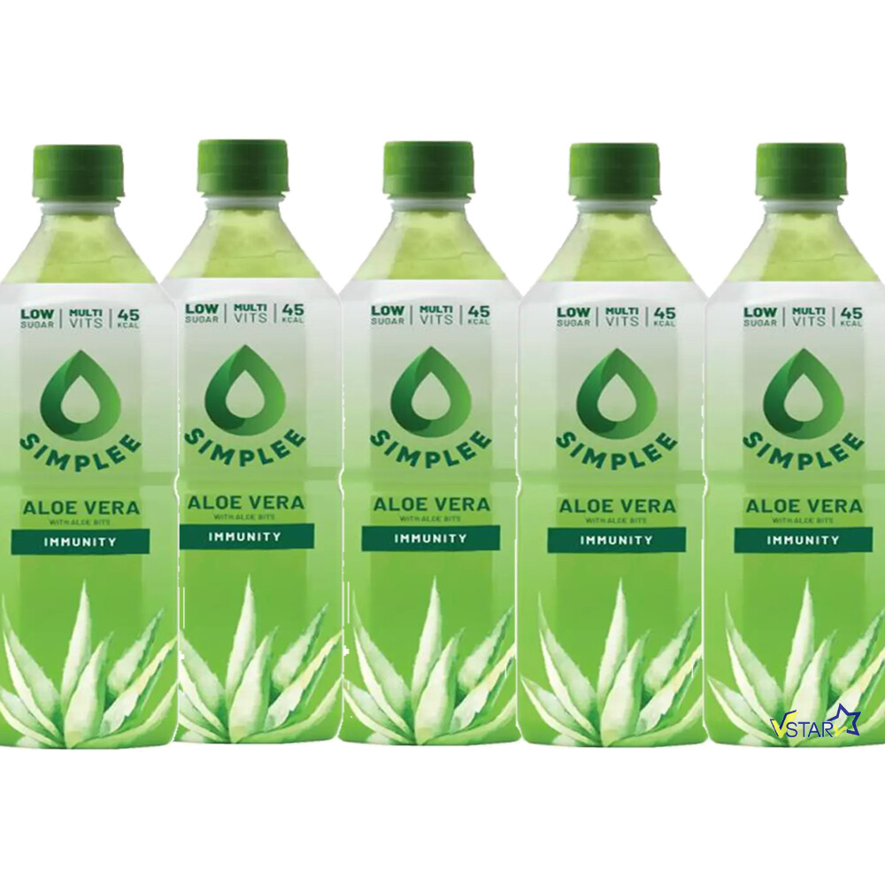 Simplee Aloe Vera Drink With Bits 500ml Bottle Low Sugar Vegan Vegetarian |  eBay