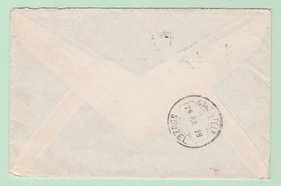 US #637 Cover 4th Bureau 5¢ Roosevelt Providence RI Jly 14 '29 Souzel Portugal - Image 2 of 2