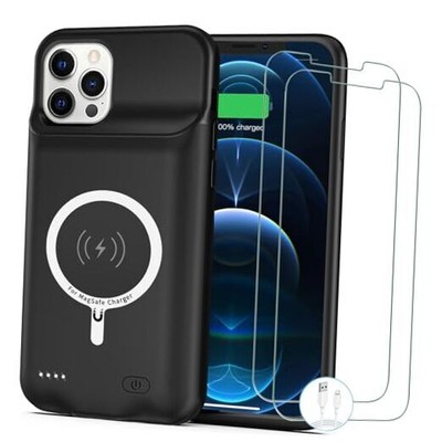Battery Case for iPhone 12 Pro Max, [10800mAh] Enhanced Portable Black