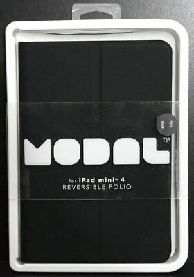 NEW Modal iPad Mini 4 Black/Gray Reversible FOLIO Case Slim Folding Stand Cover
