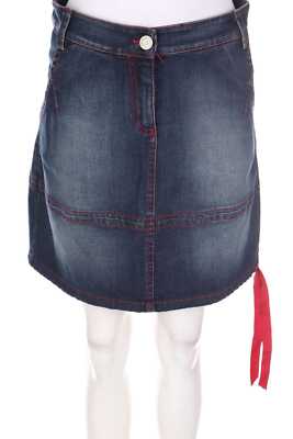 CRISTINAEFFE Denim Mini Skirt Logo Application D 42 cobalt blue