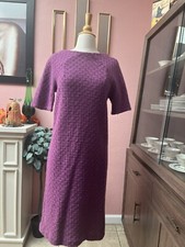 1960s Magenta Sheath Dress  Synthetic Wool-Like Material  Handmade