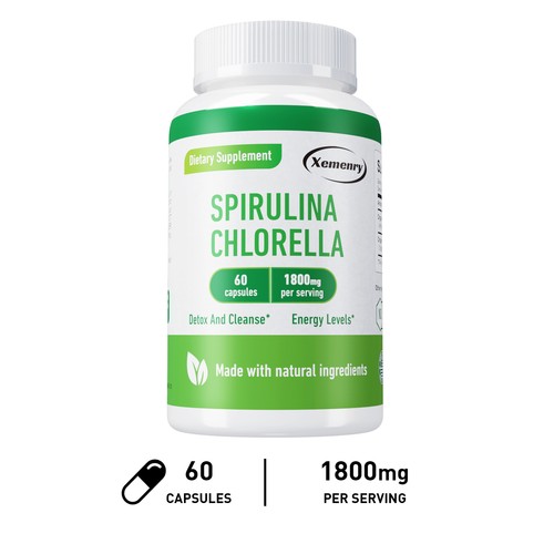 Spirulina Chlorella 1800mg -Heart and Immune Booster,Detox and Cleansing Support - Picture 9 of 12