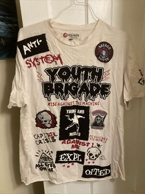 iro ochi t shirt * XL * Youth Brigade * Rise Against *detonate Patches Embroider