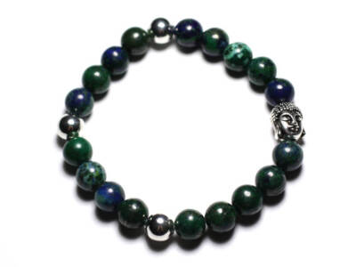 Bracelet Bouddha Et Pierre De Pyrite - Fait Main En France - Pierre Semi-Précieuse - Neuf