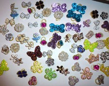 Puppy Bows  75 assorted rhinestone, glitter, pearl topped dog grooming items