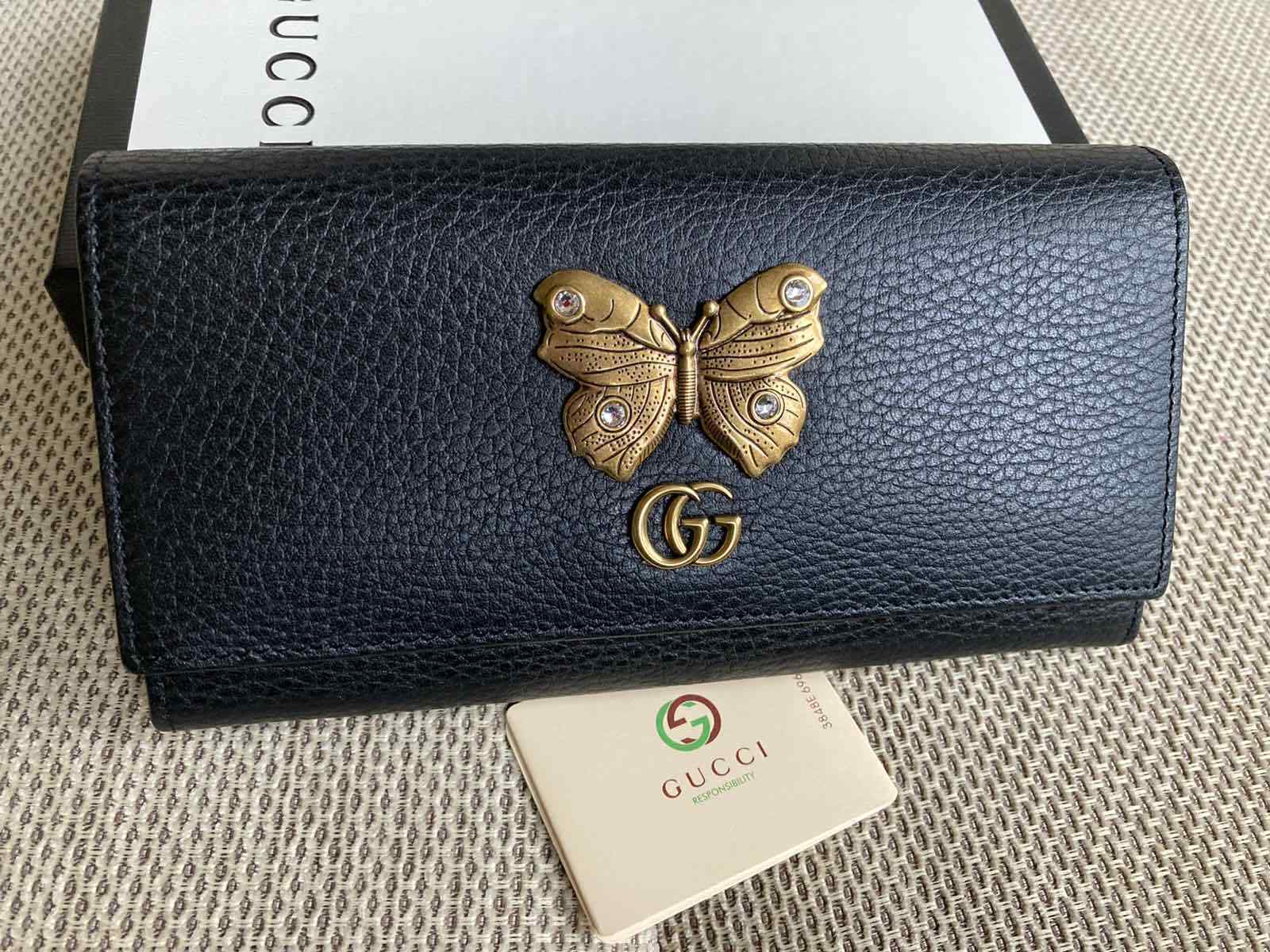 gucci butterfly card case
