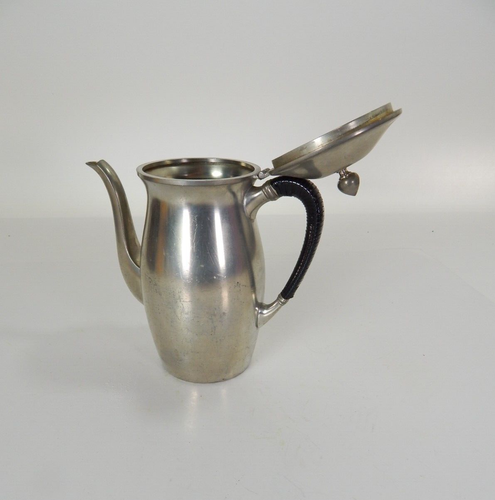 KMD Royal Daalderop Pewter Tea Coffee Pot Server Made in Holland USA W/Black Han - Picture 6 of 11