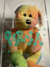1993 Ty Beanie Baby Garcia Tie-Dye Bear PVC Pellet China Tush Tag Error MINT