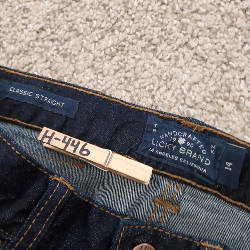 Lucky Brand Jeans Girls 14 Blue Richmond Dark Wash 28x28 Classic Straight New - Picture 10 of 11