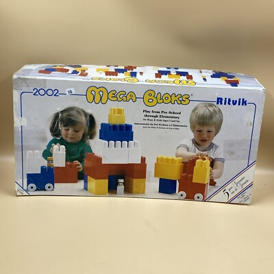 Vintage Ritvik 2002 Mega Bloks 2 Car Base 2 Figures Original Box / Complete