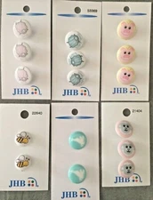 JHB INTERNATIONAL CHIDRENS BUTTONS SHEEP, PIGS, LAMBS, BEES AND BUNNIES