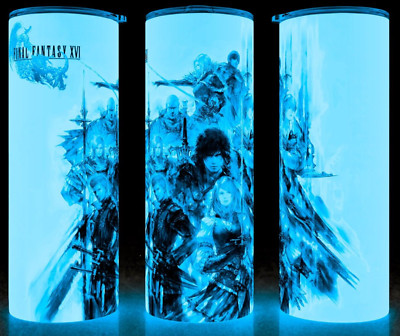 Glow in the Dark Final Fantasy 16 Clive - Jill - Cid Gaming Cup Mug Tumbler
