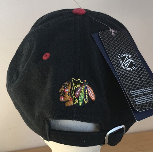 Chicago Blackhawks Adjustable Strapback Cap Hat Fanatics Black NHL NWT - Picture 3 of 8